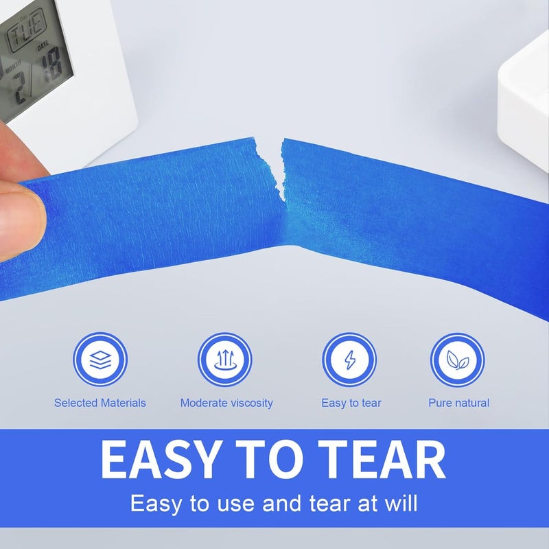 JayJayup Painters Tape 2 Inch Wide, 8 Pack Blue Masking Tape for General Purpose Use, 2 Inches x 55 Yards x 8 Rolls, 440 Yards in Total - Image 3